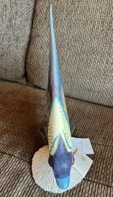 Large Nature Crafts Hand Carved And Painted Wood Fish Sculpture “Fr. Angelfish” - Thumbnail 10