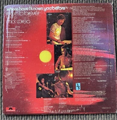 PROMO COPY VINYL Return To Forever/Chick Corea - Where Have I Known You Before - Thumbnail 5
