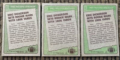 Eric Dickerson Card Lot Of 12 Los Angeles Rams 1984-1985 Topps - Thumbnail 5