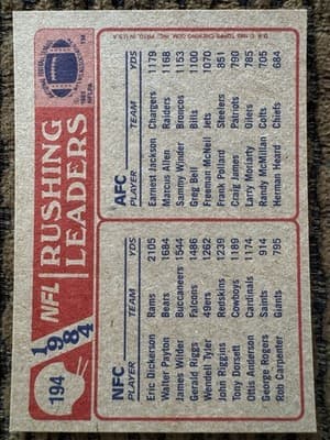 Eric Dickerson Card Lot Of 12 Los Angeles Rams 1984-1985 Topps - Thumbnail 17