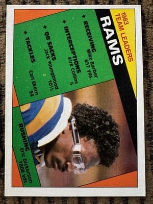 Eric Dickerson Card Lot Of 12 Los Angeles Rams 1984-1985 Topps - Thumbnail 10
