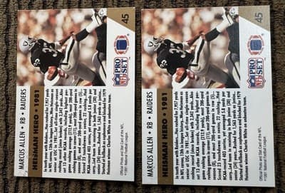 Marcus Allen 16 Football Cards Lot L A Raiders Topps, Pro Set,Score 1984 Rookies - Thumbnail 11