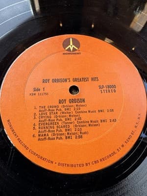 Roy Orbison Greatest Hits - Orange Label - Stereo SLP 18000 LP Vinyl Record - Thumbnail 8