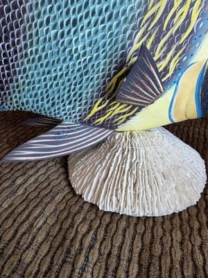 Large Nature Crafts Hand Carved And Painted Wood Fish Sculpture “Fr. Angelfish” - Thumbnail 12