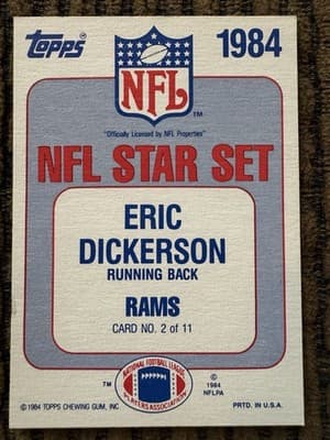 Eric Dickerson Card Lot Of 12 Los Angeles Rams 1984-1985 Topps - Thumbnail 15