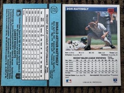 Lot Of 19 Don Mattingly Baseball Cards Yankees, Donruss Upper Deck Score - Thumbnail 9