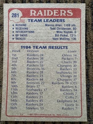 Marcus Allen 16 Football Cards Lot L A Raiders Topps, Pro Set,Score 1984 Rookies - Thumbnail 19