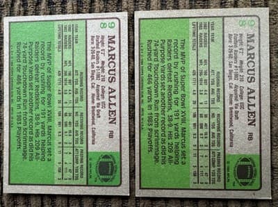 Marcus Allen 16 Football Cards Lot L A Raiders Topps, Pro Set,Score 1984 Rookies - Thumbnail 3