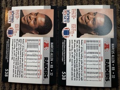 Marcus Allen 16 Football Cards Lot L A Raiders Topps, Pro Set,Score 1984 Rookies - Thumbnail 9