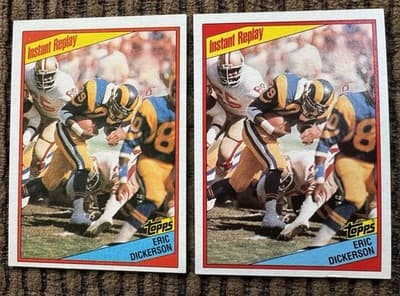 Eric Dickerson Card Lot Of 12 Los Angeles Rams 1984-1985 Topps - Thumbnail 2