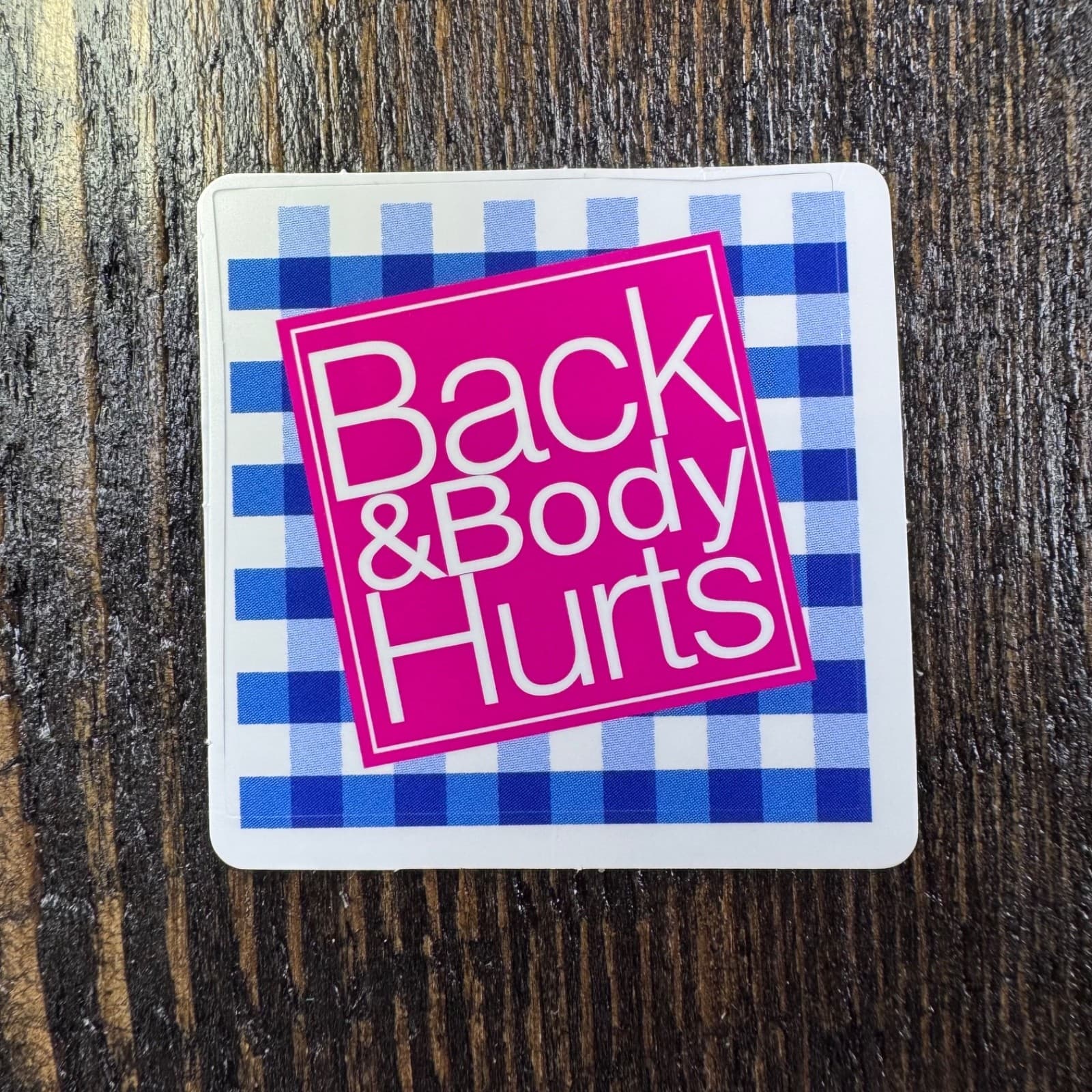 Back & Body Hurts Sticker - Water Bottle Locker Hard Hat Tumbler Tool Lunch Box