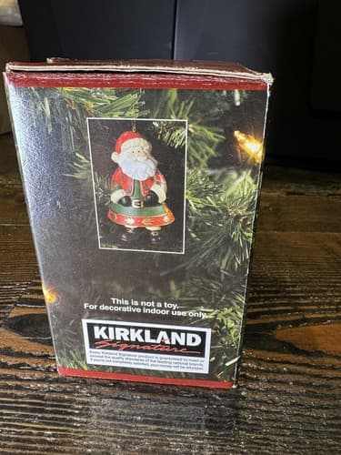 Porcelain Bell Ornament Santa Dangling Legs Original Box Christmas Holiday - Thumbnail 12