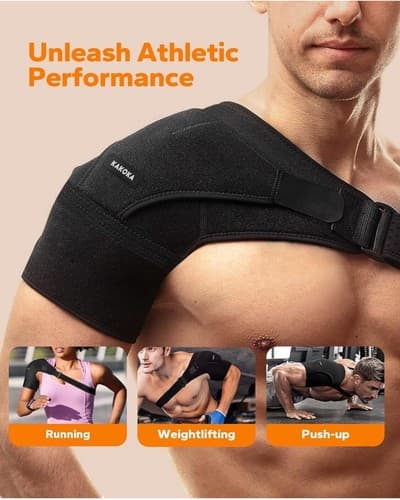 Adult Adjustable Shoulder Brace Compression Stability Support Unisex Men Women - Thumbnail 8