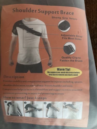 Adult Adjustable Shoulder Brace Compression Stability Support Unisex Men Women - Thumbnail 2