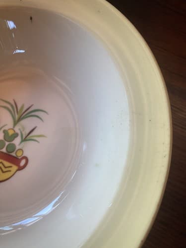 Set Of 6 Bowls Taylor Smith Taylor Swiss Provincial 6” Yellow Antique 1952 - Thumbnail 4