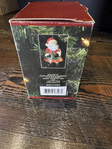 Porcelain Bell Ornament Santa Dangling Legs Original Box Christmas Holiday - Thumbnail 14