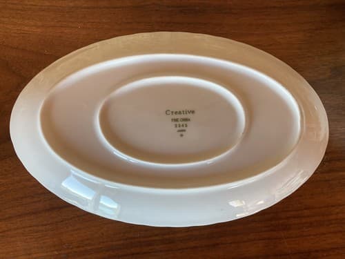 Creative Fine China Japan 2345 Regency Rose Gravy Boat Attached Underplate - Thumbnail 5