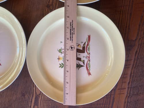 Swiss Provincial Taylor Smith & Taylor China 10522 Yellow Farmer 6 Dinner Plates - Thumbnail 4