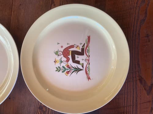 Swiss Provincial Taylor Smith & Taylor China 10522 Yellow Farmer 6 Dinner Plates - Thumbnail 6
