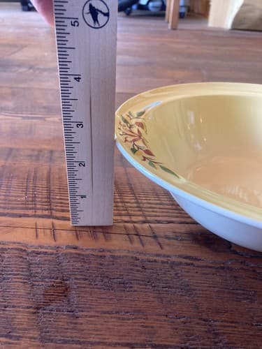 Serving BowlTaylor Smith Taylor Swiss Provincial 8 3/4” Yellow Antique 1952 - Thumbnail 3