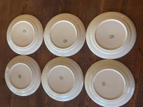 Swiss Provincial Taylor Smith & Taylor China 10522 Yellow Farmer 6 Dinner Plates - Thumbnail 11
