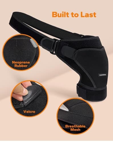 Adult Adjustable Shoulder Brace Compression Stability Support Unisex Men Women - Thumbnail 9