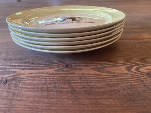 Swiss Provincial Taylor Smith & Taylor China 10522 Yellow Farmer 6 Dinner Plates - Thumbnail 2