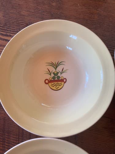 Set Of 6 Bowls Taylor Smith Taylor Swiss Provincial 6” Yellow Antique 1952 - Thumbnail 8