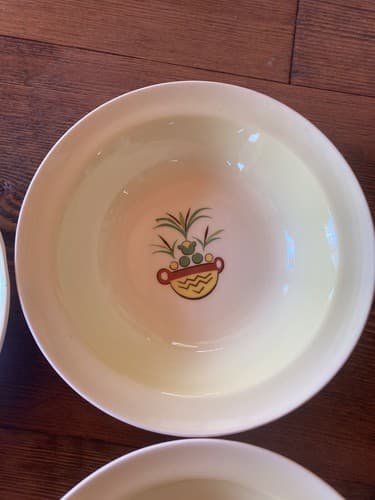 Set Of 6 Bowls Taylor Smith Taylor Swiss Provincial 6” Yellow Antique 1952 - Thumbnail 9