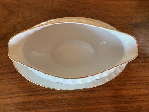 Creative Fine China Japan 2345 Regency Rose Gravy Boat Attached Underplate - Thumbnail 4