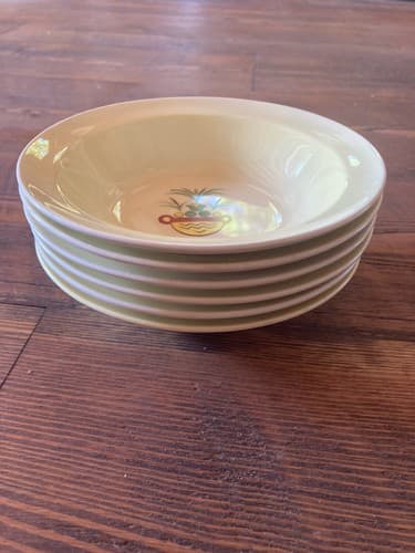 Set Of 6 Bowls Taylor Smith Taylor Swiss Provincial 6” Yellow Antique 1952 - Thumbnail 21