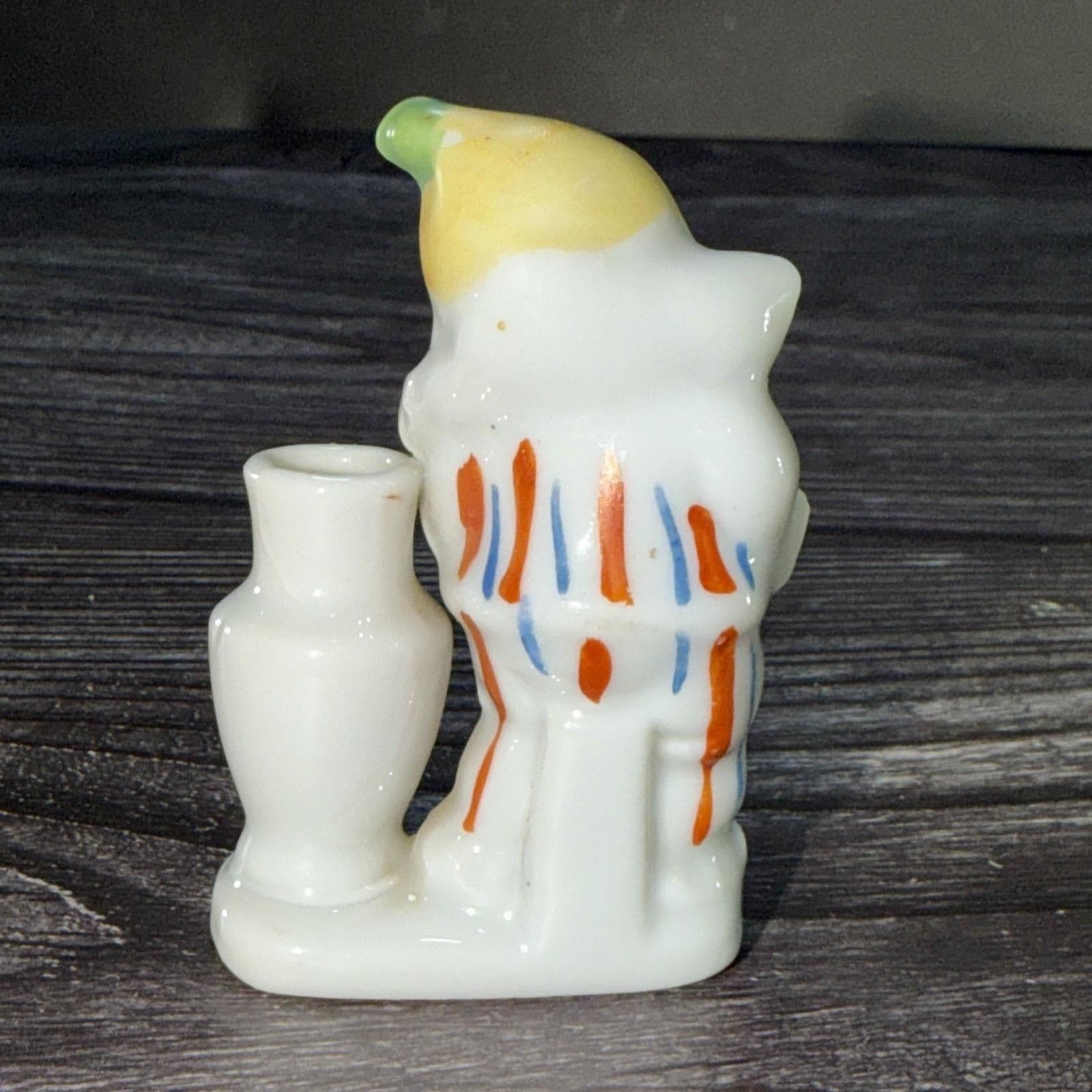 Vintage PORCELAIN Clown Flapper Girl Vase Toothpick Holder Occupied Japan Mini - Thumbnail 5
