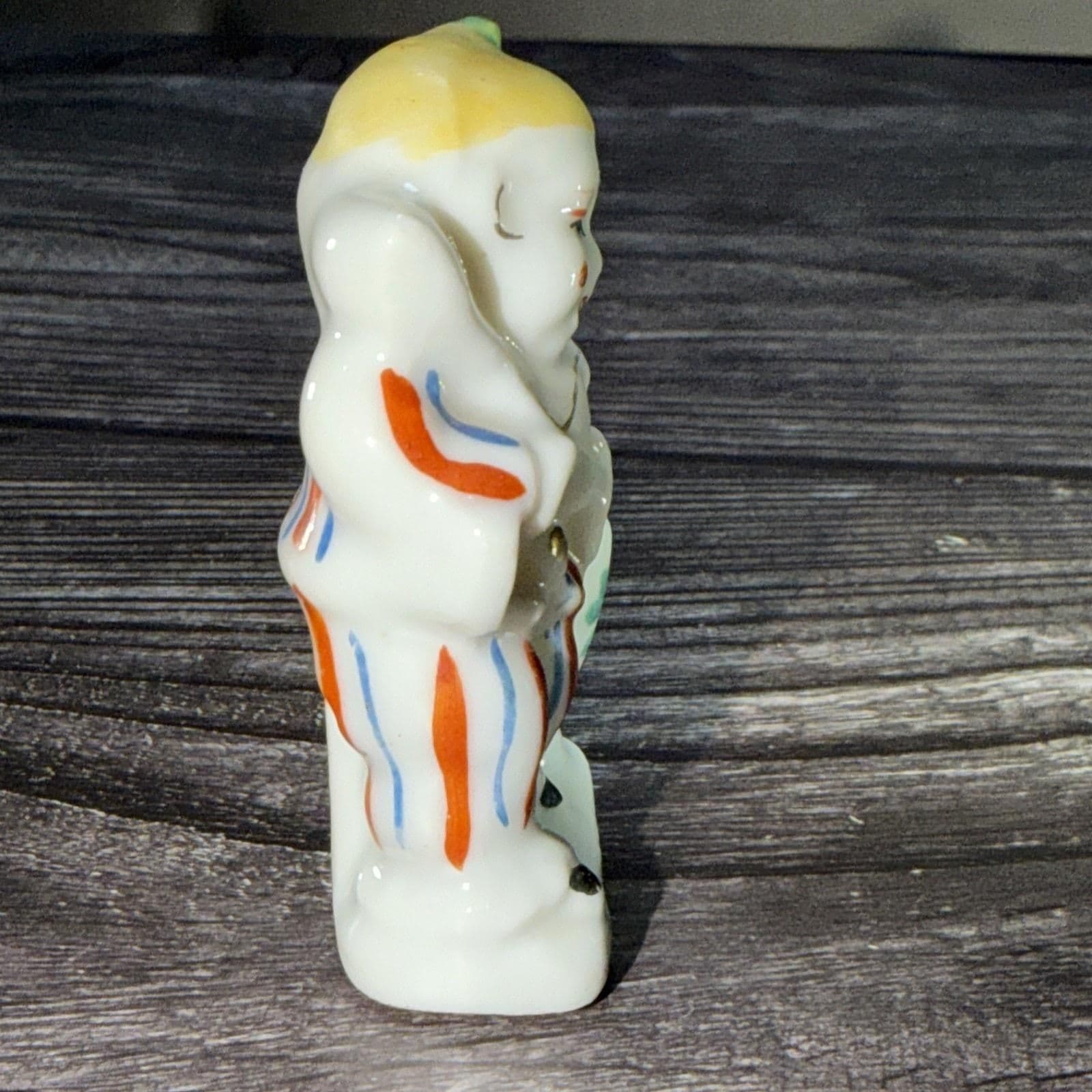 Vintage PORCELAIN Clown Flapper Girl Vase Toothpick Holder Occupied Japan Mini - Thumbnail 6