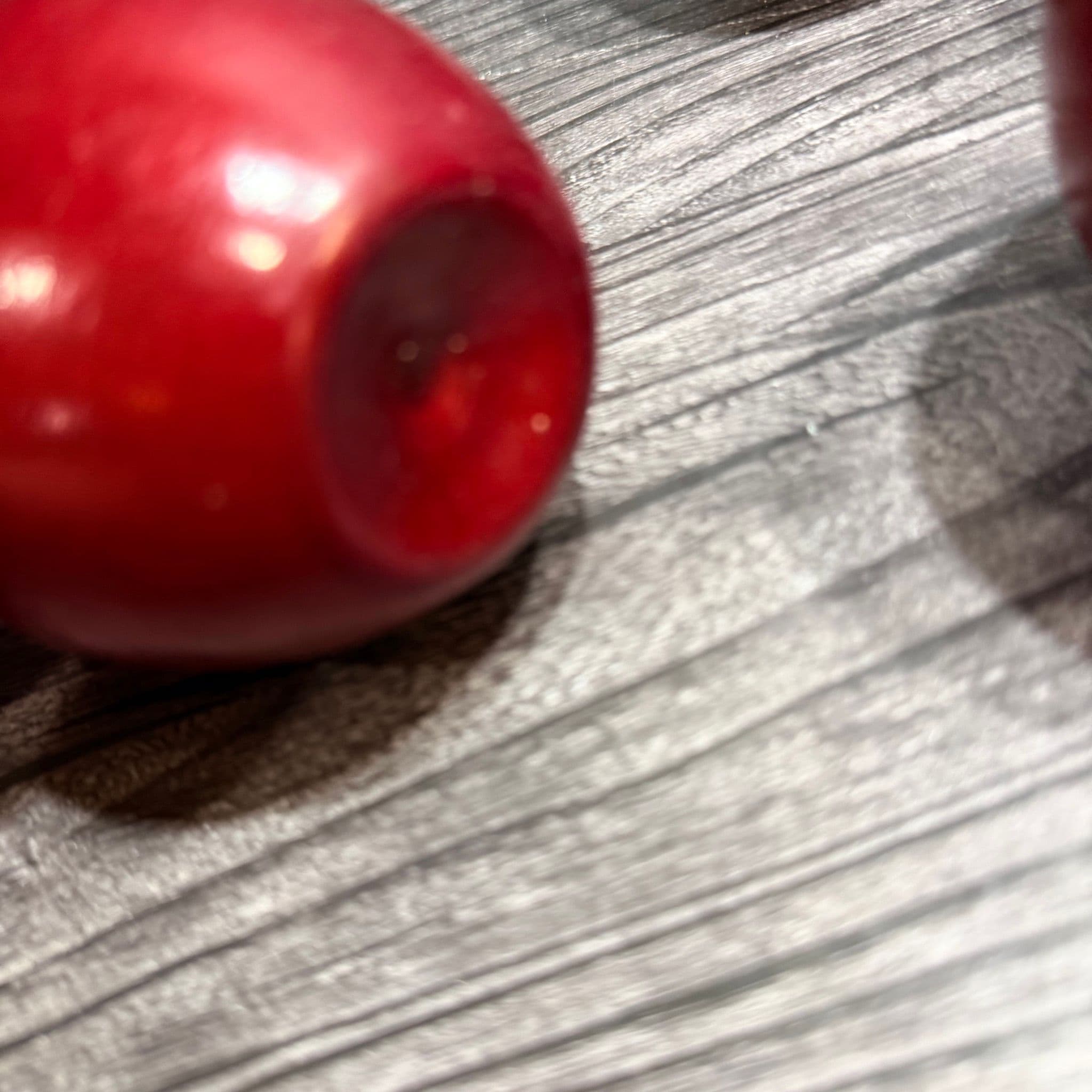 Set of 4 Vintage Hand Carved Red Wooden Decorative Apples 3" - Thumbnail 3