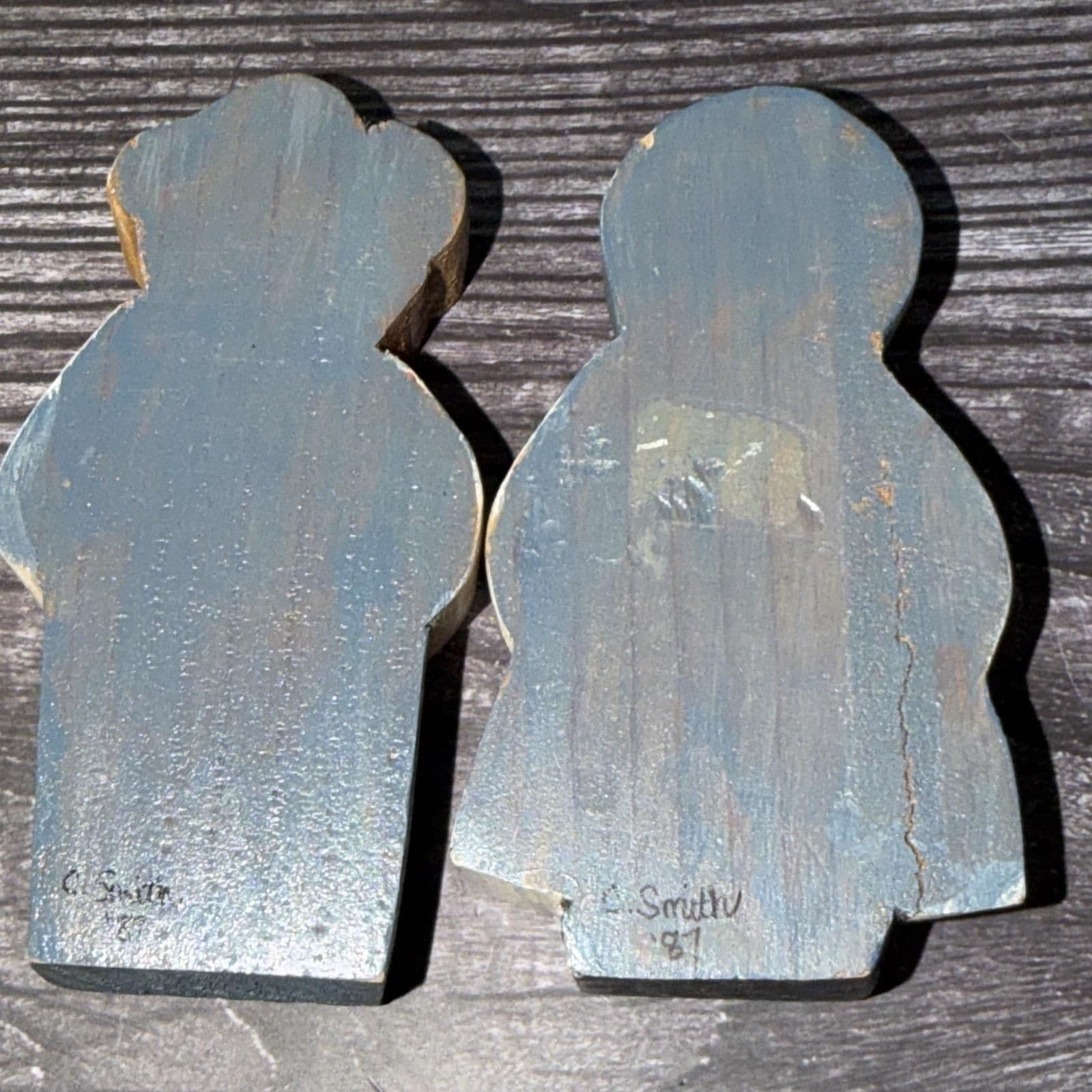 Vintage Wooden Amish Figures Man & Woman Miniatures - Thumbnail 6