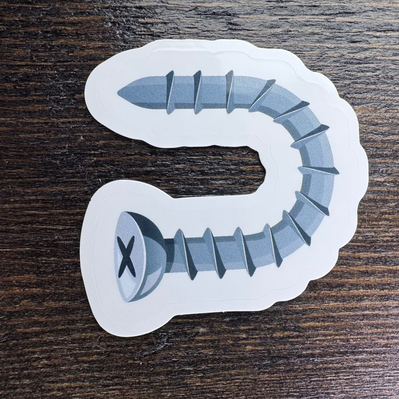 Bent Screw Sticker - Water Bottle Phone Laptop Skateboard Hard Hat Lunch Box
