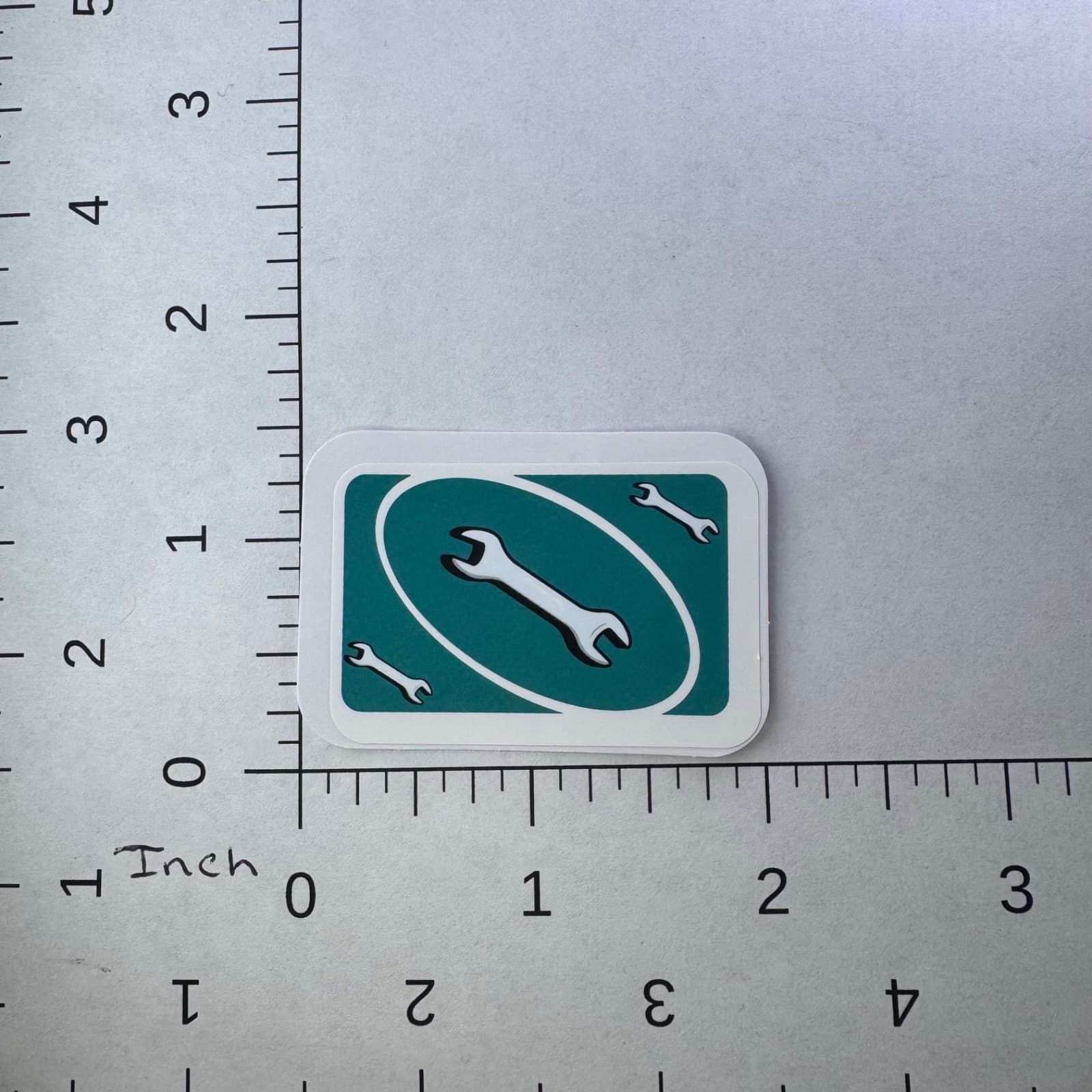 UNO Card Wrench Sticker - Water Bottle Phone Laptop Skateboard Hard Hat - Thumbnail 2
