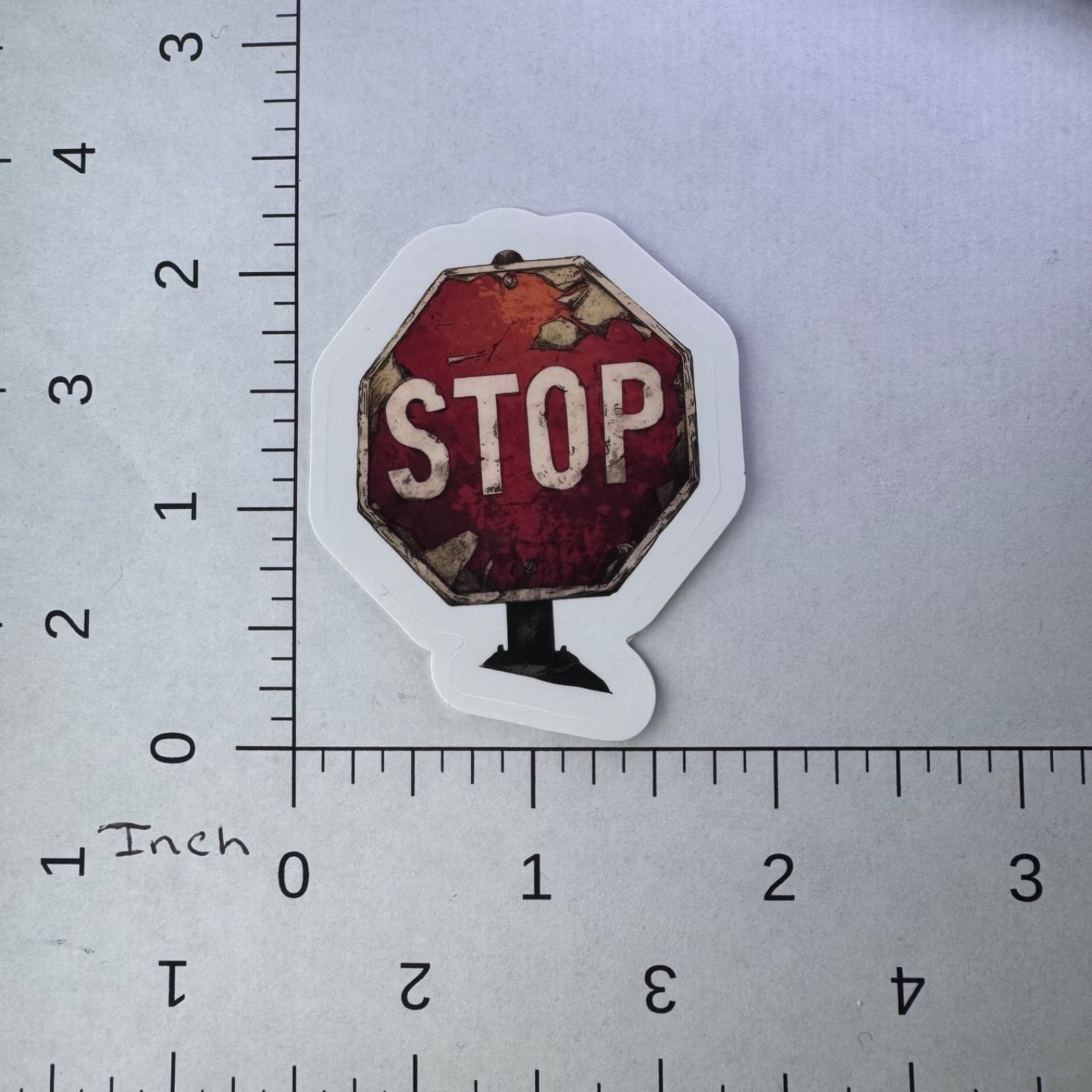 Stop Road Sign Sticker - Water Bottle Phone Laptop Skateboard Hard Hat Lunch Box - Thumbnail 2