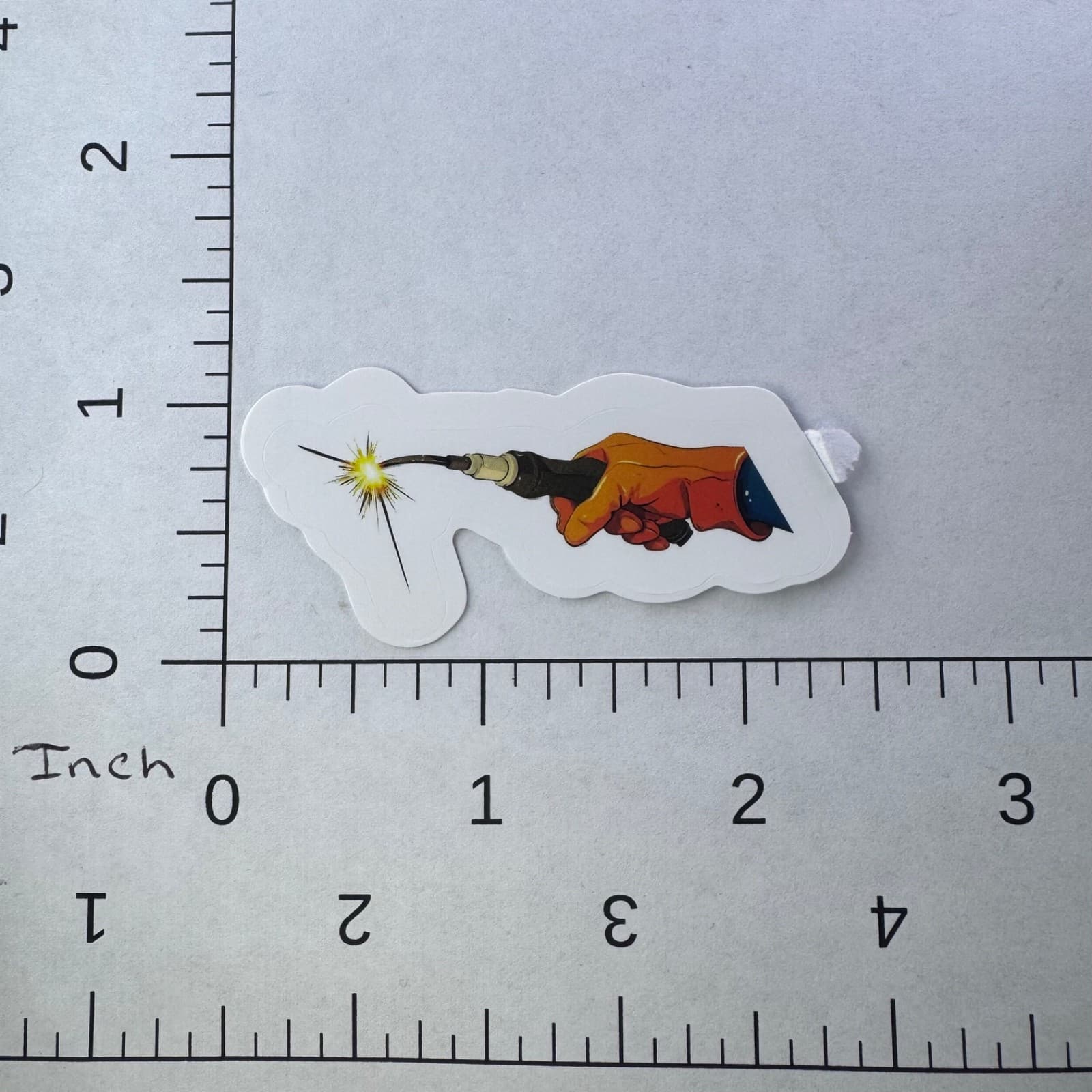 Hand holding Torch Sticker Welder- Water Bottle Phone Laptop Skateboard Hard Hat - Thumbnail 2