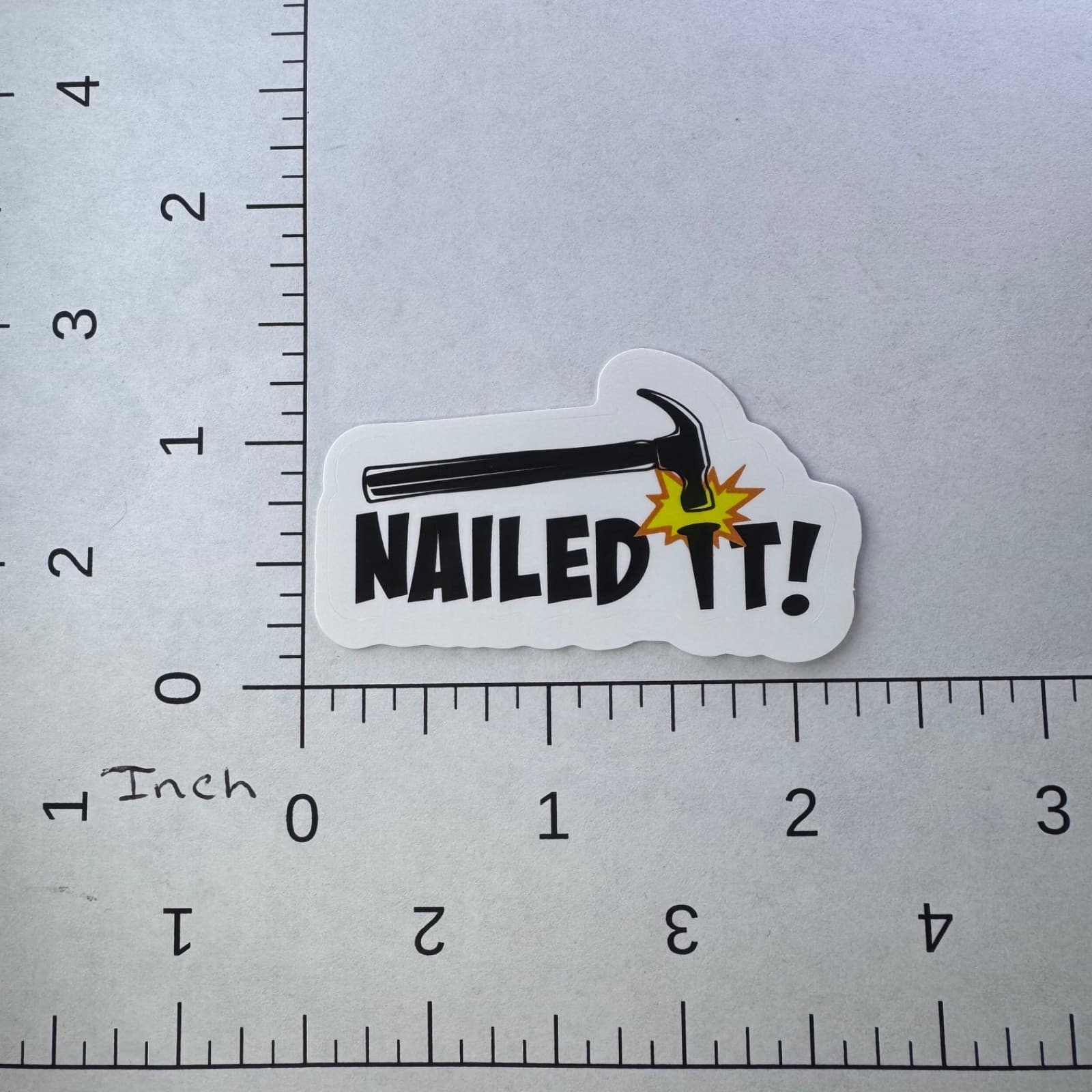Nailed It Hammer Sticker - Water Bottle Phone Laptop Skateboard Hard Hat - Thumbnail 2