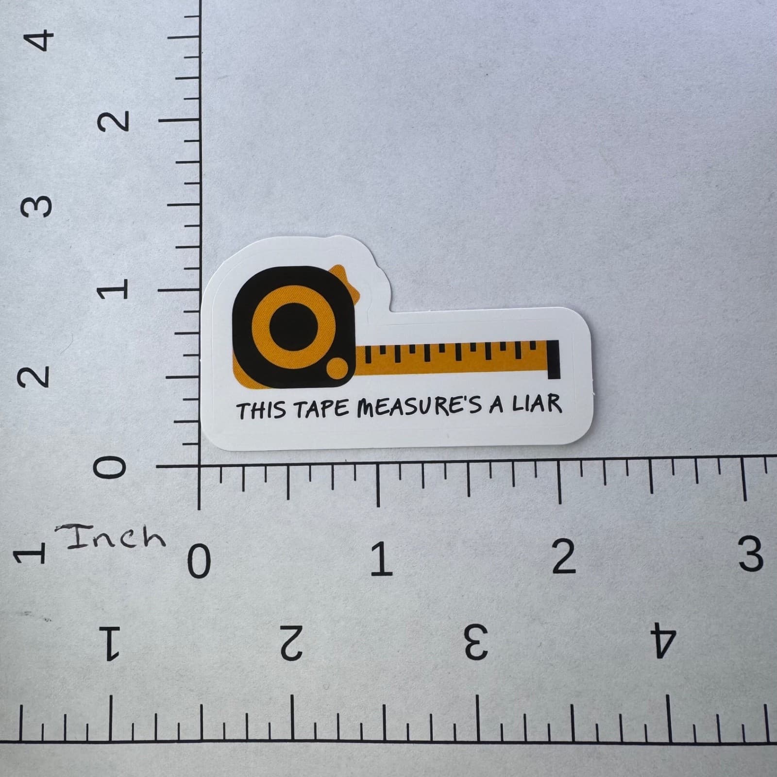 This Tape Measure’s a Liar Sticker - Water Bottle Phone Laptop Skateboard - Thumbnail 2