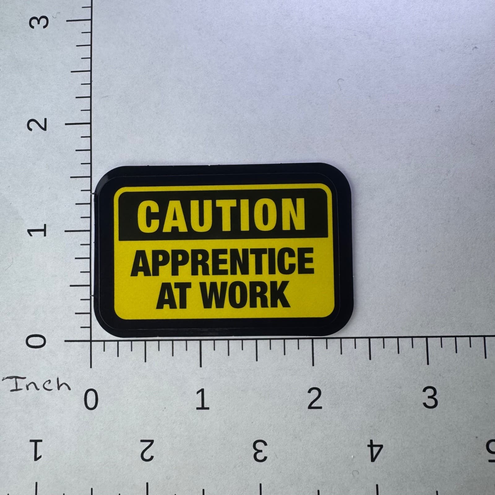 Caution Apprentice at Work Sticker - Water Bottle Phone Laptop Skateboard Hat - Thumbnail 2