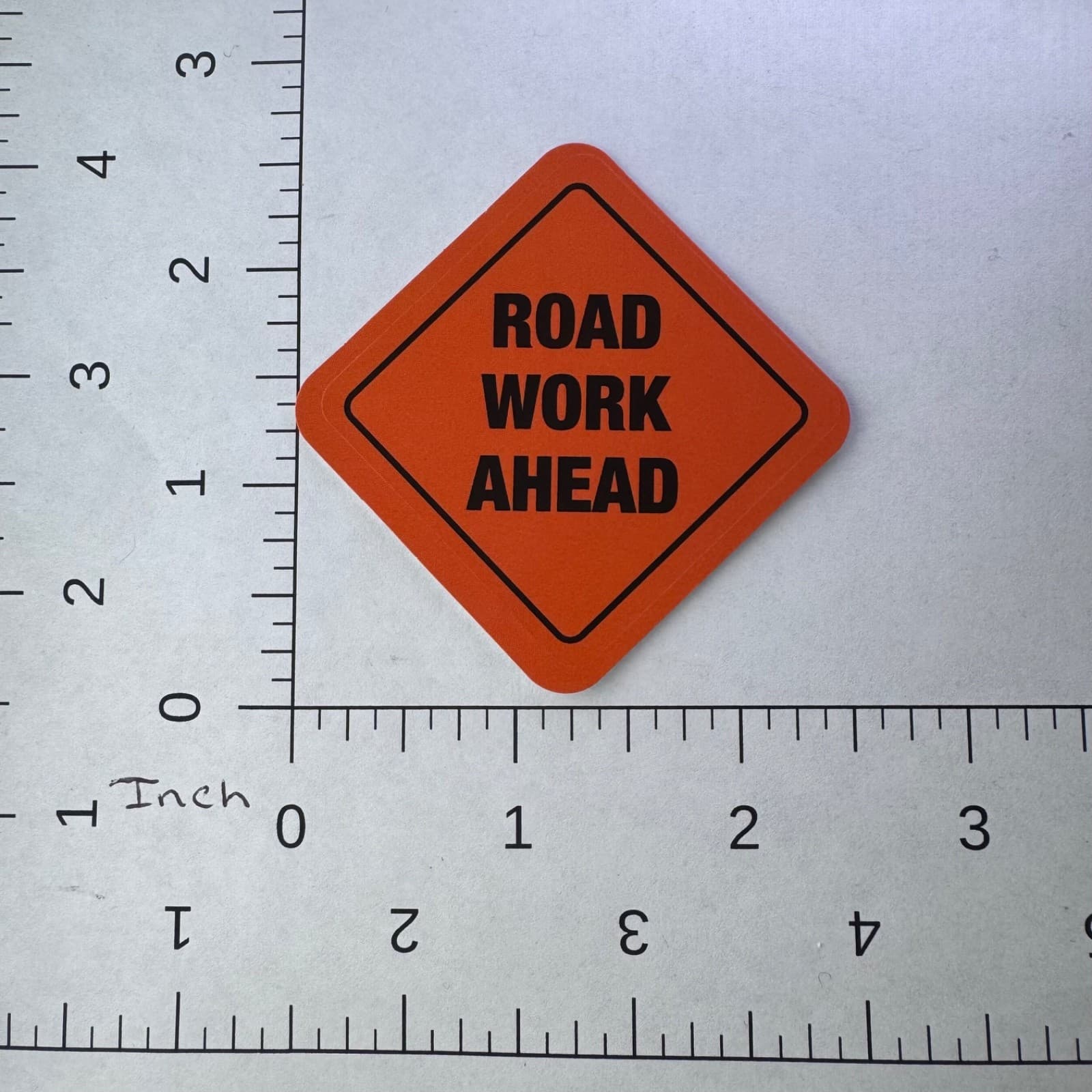 Road Work Ahead Sign Sticker - Water Bottle Phone Laptop Skateboard Hard Hat - Thumbnail 2
