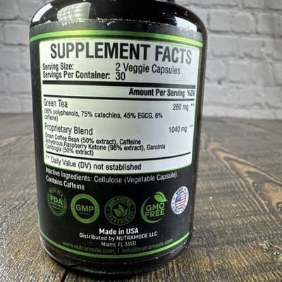 NutraMode Green Tea Weight Loss Diet Pills - Metabolism Boost Immune support - Thumbnail 3