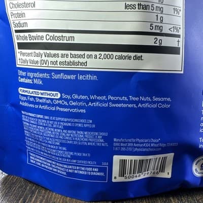 Physician Choice Colostrum Gold Dietary Supplement Unflavored 120 G - Thumbnail 7