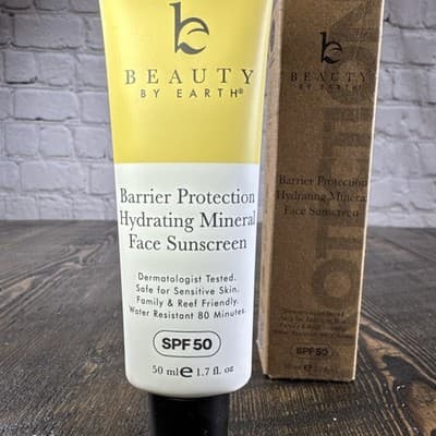 Beauty by Earth Mineral Sunscreen for Face SPF 50 Reef Friendly Broad Spectrum - Thumbnail 2