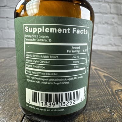 Global Healing Organic Berberine, Ceylon Cinnamon & Black Pepper - 1200mg - Thumbnail 3