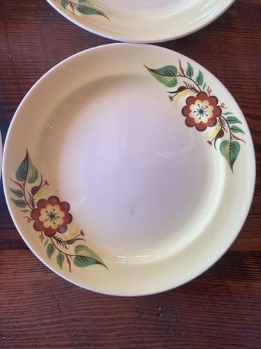 6 Plate Taylor Smith Taylor Swiss Provincial 7 1/4” Yellow Antique 1952 Plates - Thumbnail 2