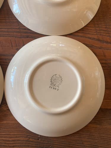 6 Teacup Saucers Taylor Smith Taylor Swiss Provincial 6” Yellow Antique 1952 - Thumbnail 12