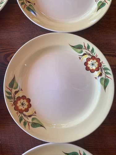 6 Plate Taylor Smith Taylor Swiss Provincial 7 1/4” Yellow Antique 1952 Plates - Thumbnail 6